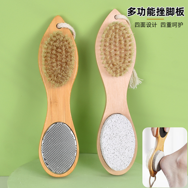 源头工厂猪鬃毛双面浮石刷挫脚板多功能足部清洁磨脚石轻松去老茧详情2