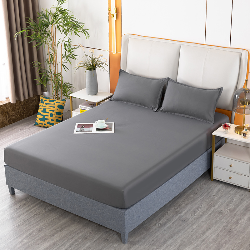 纯色印花床笠单件双人床套床罩防尘床单保护套床笠三件套详情8