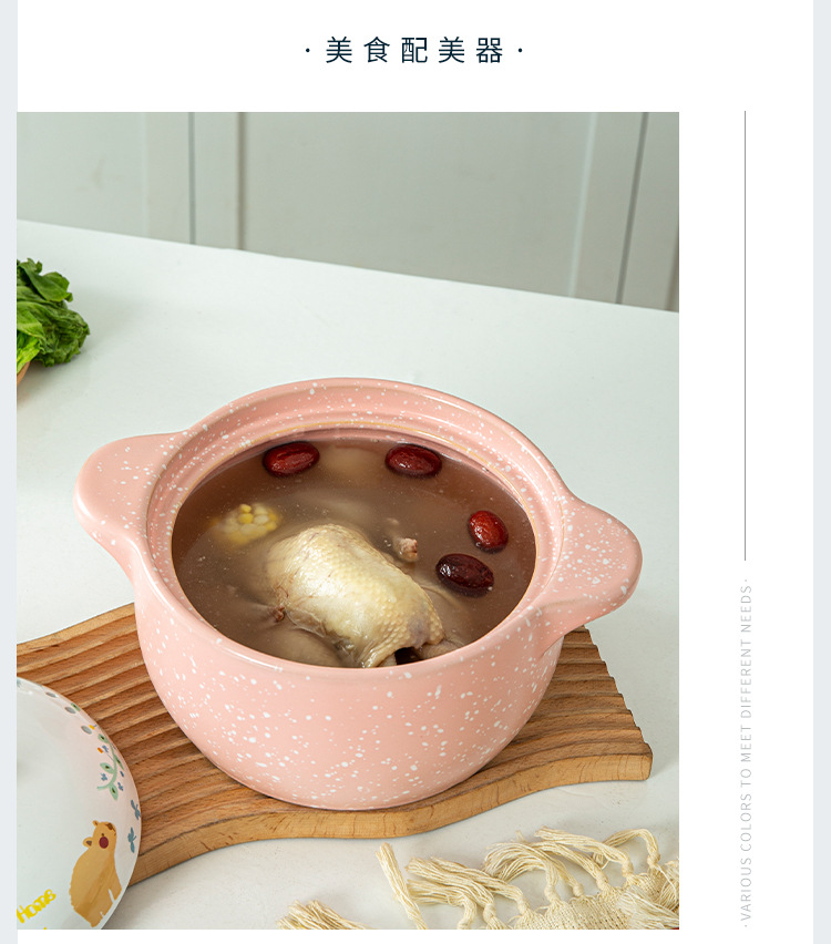 Kawashima House cute style clay pot, soup and stew pot, household open flame gas stove, clay pot, high-temperature resistant ceramic pot, milk pot pic 18