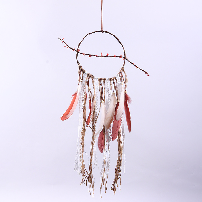 Factory wholesale vintage tassel feather dream catchers, creative feather decorations for room decoration, and dream nets pic 9