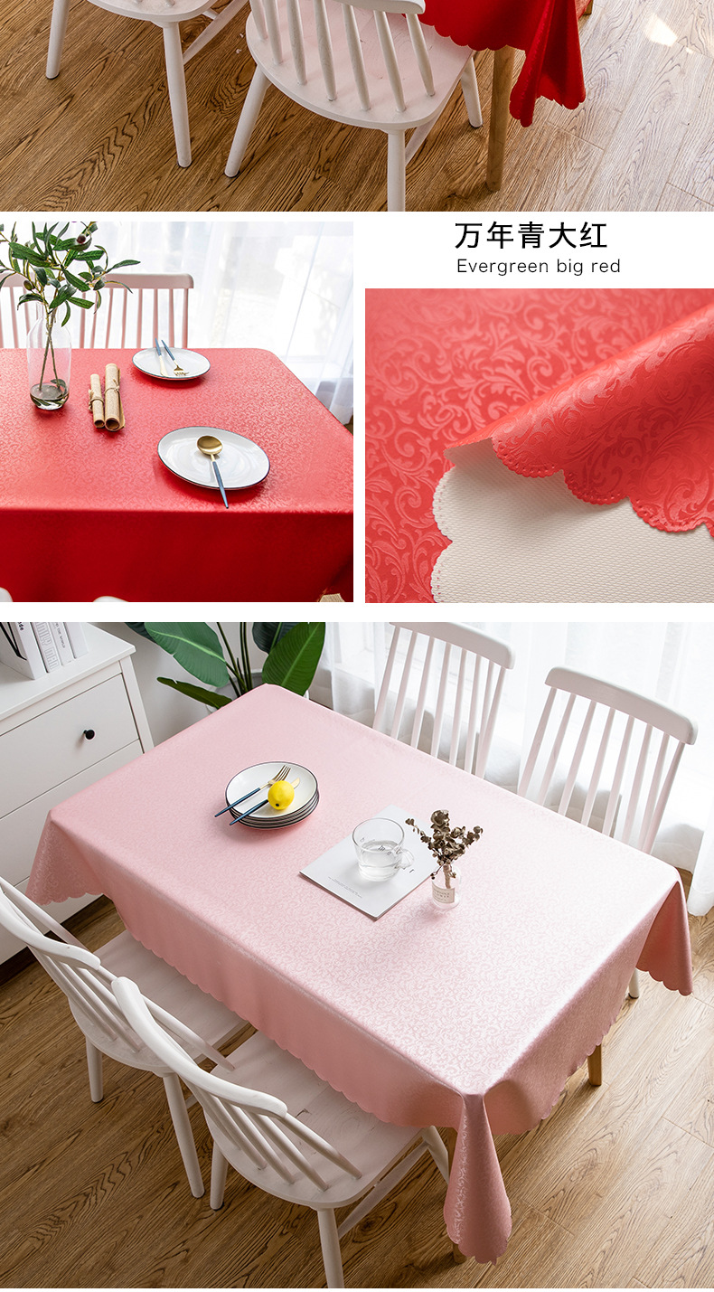 Cross-border delivery of European-style waterproof tablecloths, heat-resistant, oil-resistant, no-wash tablecloths, household tablecloths, rectangular coffee table tablecloths pic 16