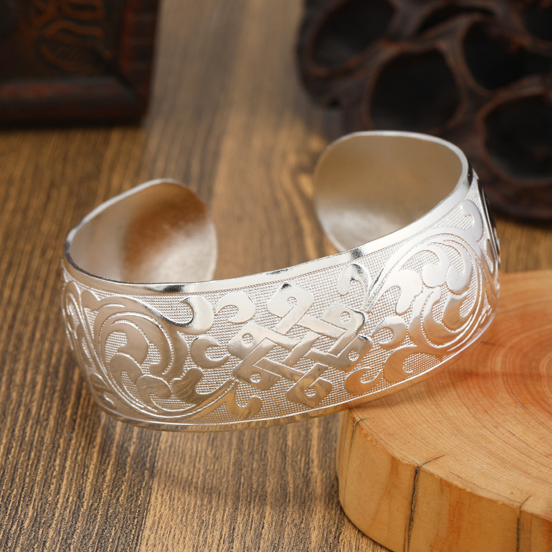 Retro ethnic style Miao silver bracelet, personalized wide opening bracelet, new Chinese style ancient style Guizhou handmade silver jewelry bracelet for children pic 23