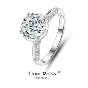 莫桑石戒指2克拉D色求婚钻戒批发欧美时尚S925银经典六爪气质戒指详情2