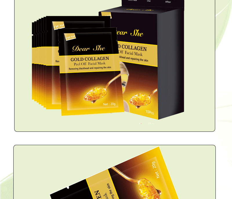 Dear She Cross-border English Version MASK Gold Mask Bone Collagen Blackhead and Acne Removal Nasal Mask Wholesale pic 7