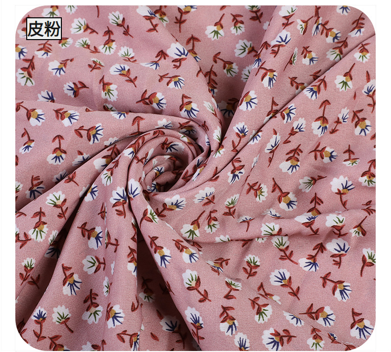 Fashionable and fresh floral print fabric, Korean silk clothing printed fabric, polyester shuttle fabric in stock for wholesale pic 19