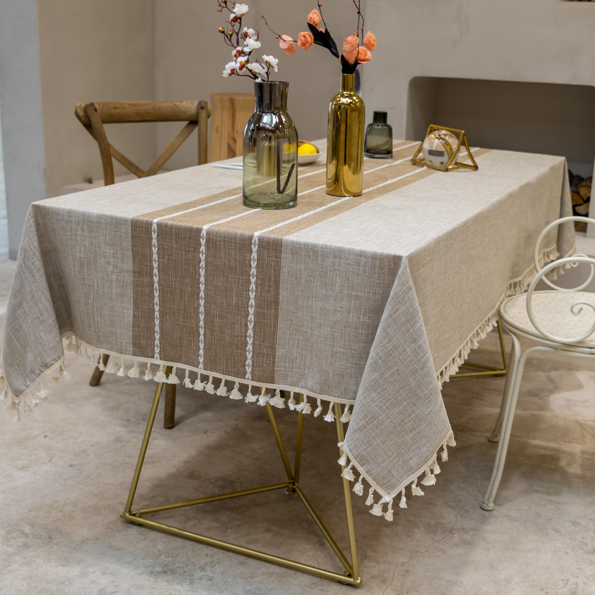 Cross-border home textile cotton and linen embroidered tablecloth, party dust-proof, Christmas festival, kitchen, banquet and gathering bestseller tablecloth pic 10