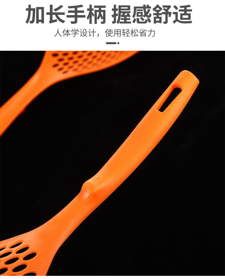 Wholesale of Japanese-style plastic large strainer for dumplings, noodles, blanching sieves, hot pot strainers, long-handled noodle scoops, and mesh spoons pic 4