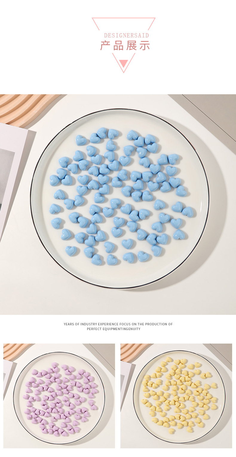 New diy jewelry accessories, acrylic hairpin accessories, and small heart-shaped macaron effect wholesale are selling well pic 4