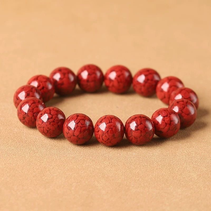 朱砂天然原矿晶体砂男女情侣手链父母本命年直播货源批发工厂直销详情7