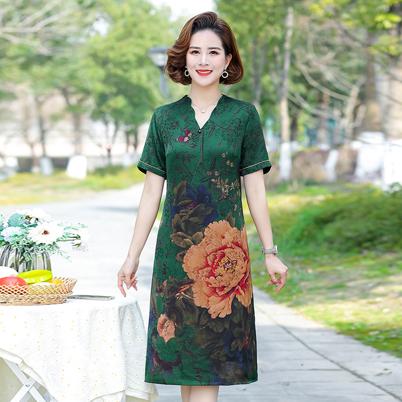 妈妈春装洋气小衫七分袖针织打底衫中年女士夏季冰丝T恤薄款上衣详情31