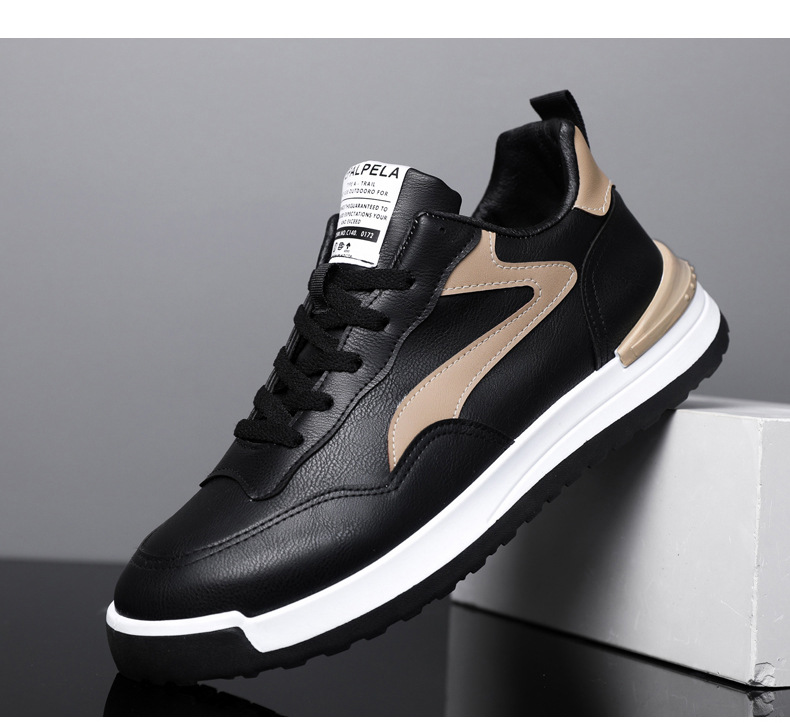 秋冬款男鞋韩版皮面板鞋运动休闲皮鞋厚底舒适老爹鞋百搭男士鞋子详情15