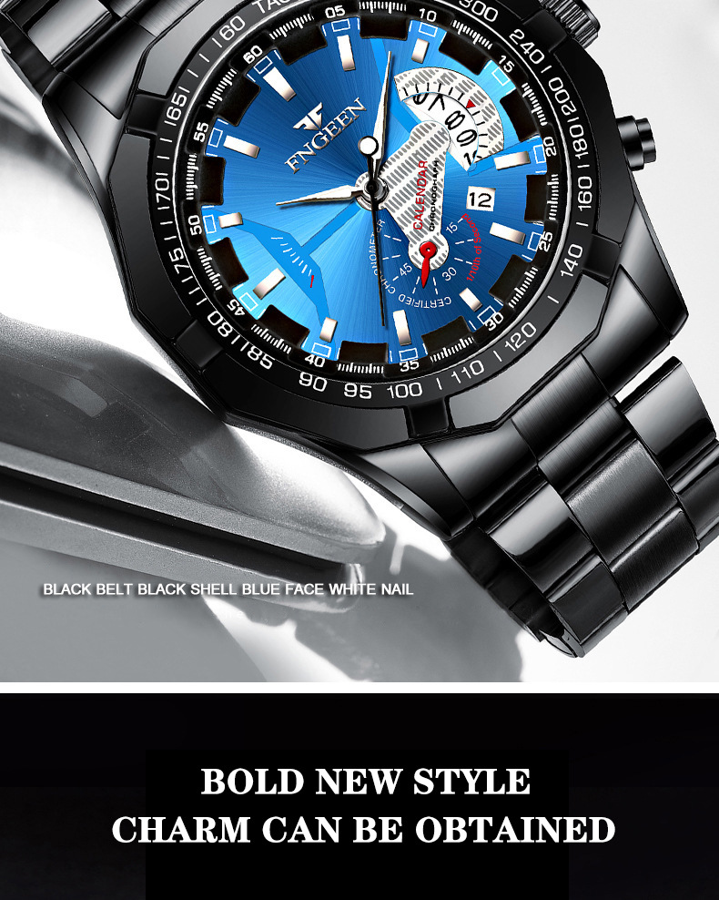 Fenzun waterproof non-mechanical watch, large dial watch, super large new calendar cross-border Shopee watch, creative technology pic 58