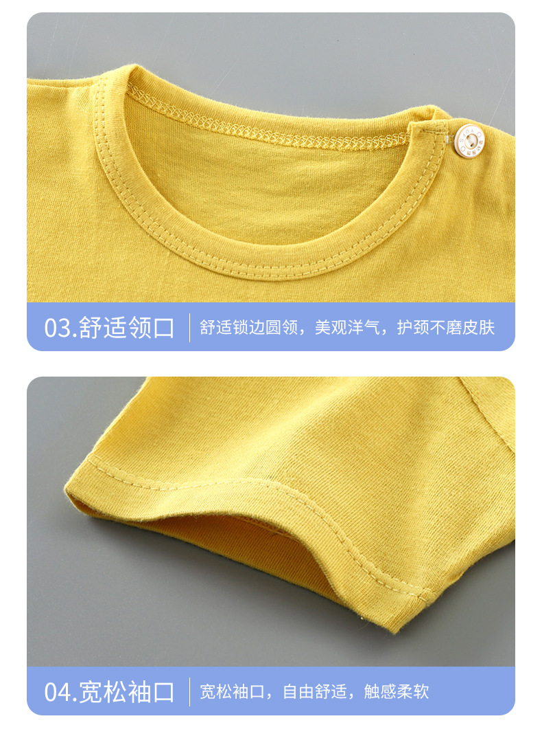 儿童短袖套装纯棉夏季新款宝宝短裤衣服男童夏装女童t恤童装批发详情14