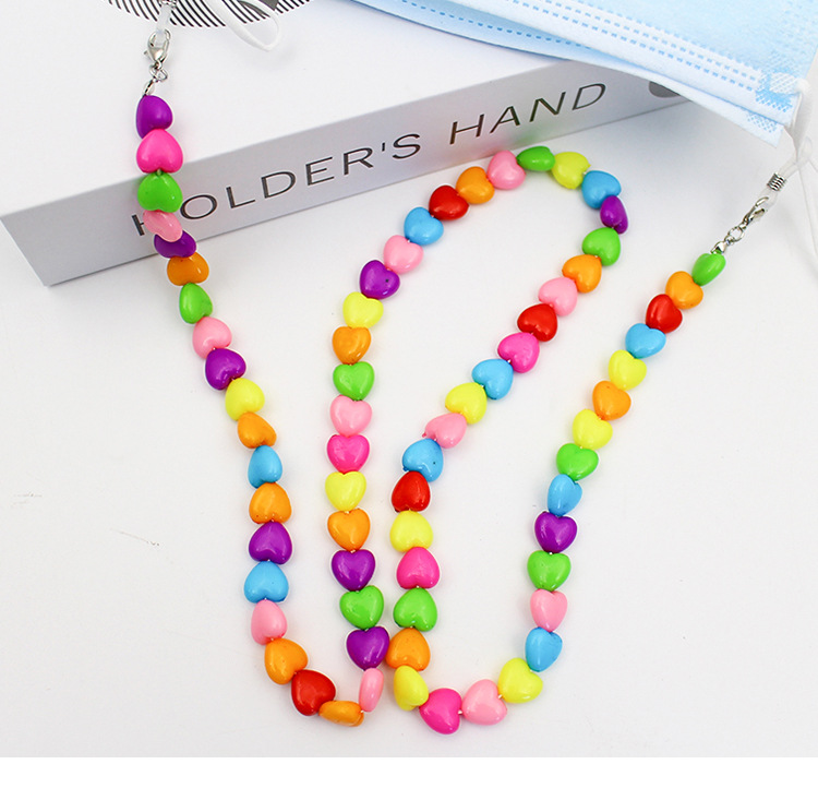 韩国彩色亚克力眼镜链儿童口罩挂绳链学生防丢眼镜防滑链挂脖链条详情6