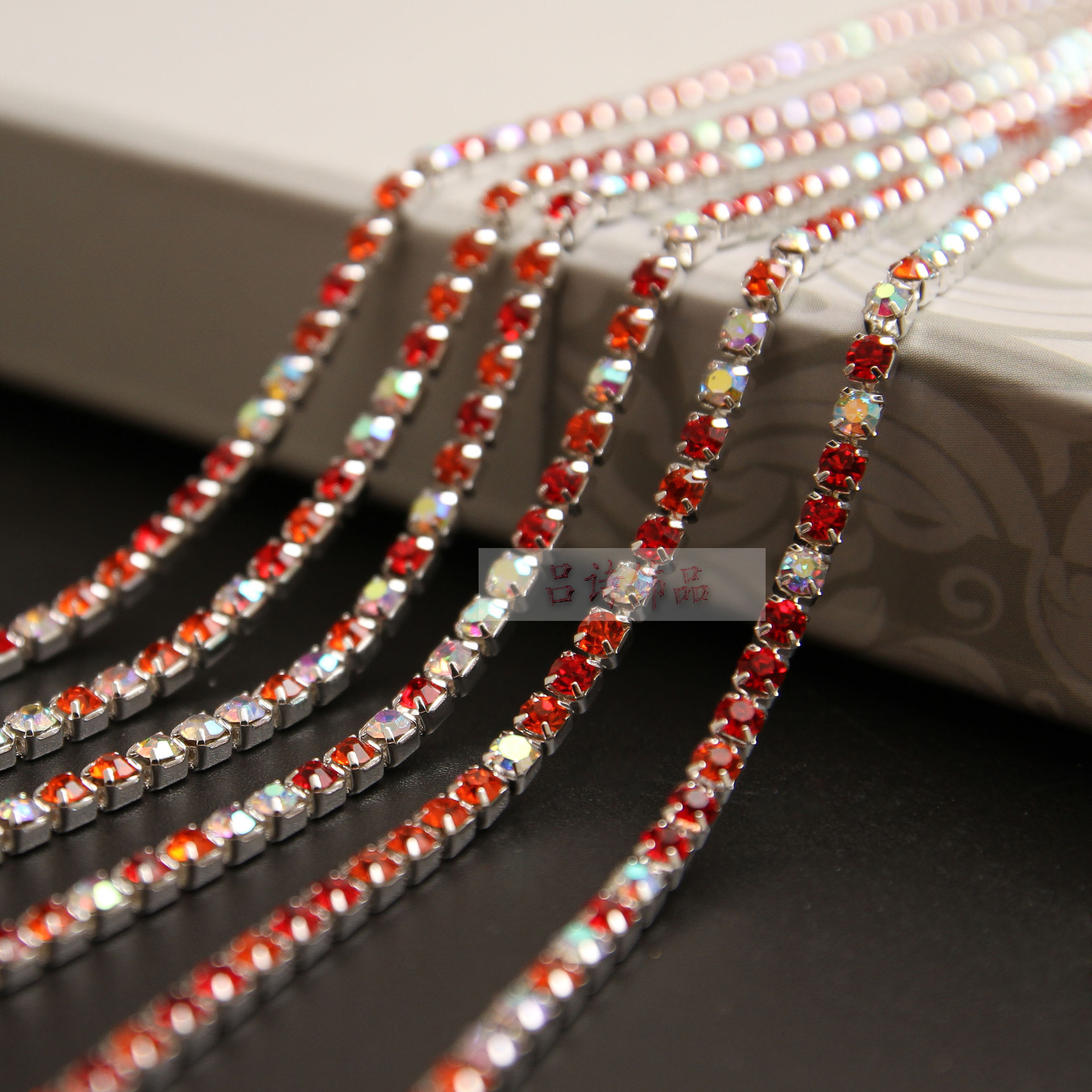 2MM-4mm爪链水钻/金银底加密DIY/爪钻链条/爪链手机贴钻链批发详情3