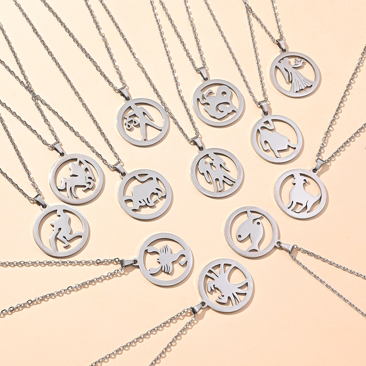12星座不锈钢项链 男女情侣百搭潮流嘻哈个性简约百搭个跨境热销详情1