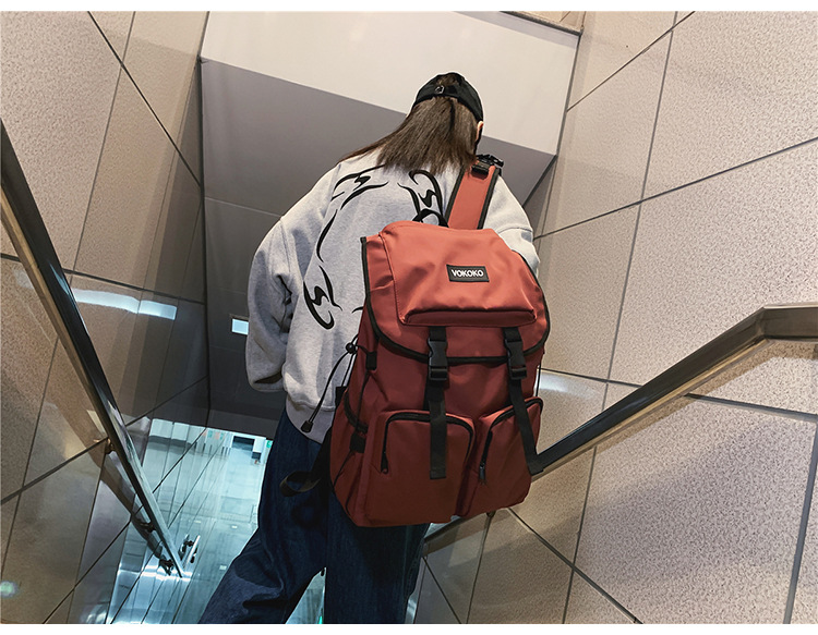 2022新款书包初高中大学生书包工装韩版简约大容量双肩背包详情18