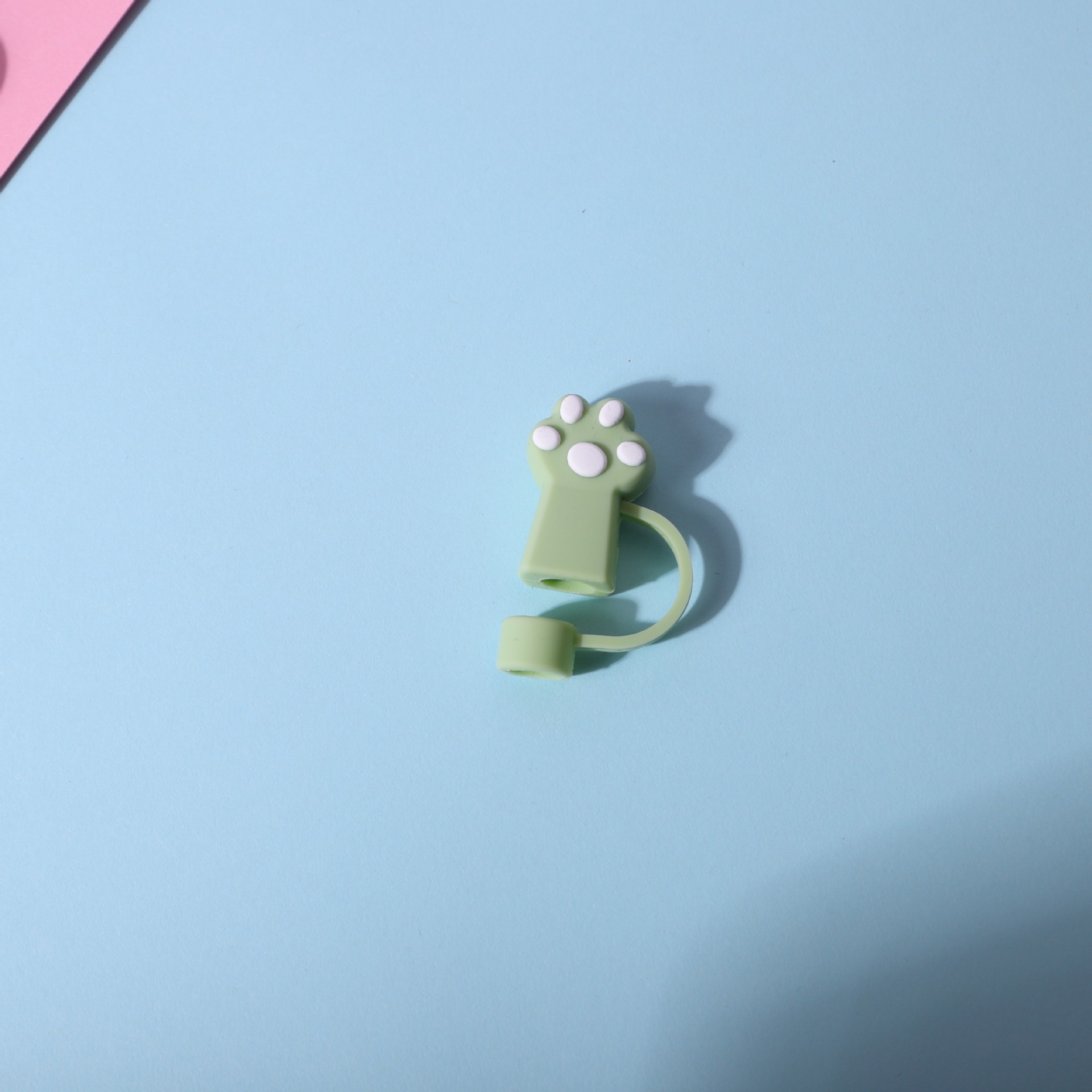 跨境爆品亚马逊吸管盖可爱猫爪彩色吸管塞10MM环保软胶防尘吸管帽详情6