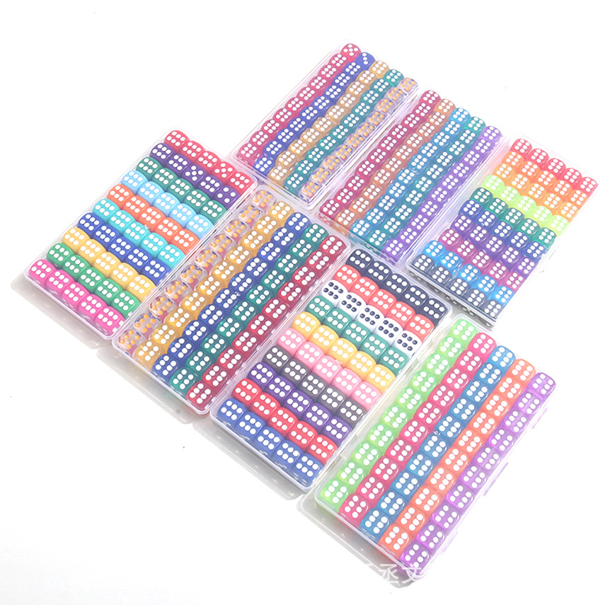 16mm透明骰子水晶实色亚克力筛子新包装盒装骰子彩色多种颜色可选详情1