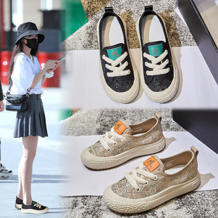 2024夏季新款女士真皮包头罗马凉鞋女休闲厚底猪笼鞋时尚编织女鞋详情6