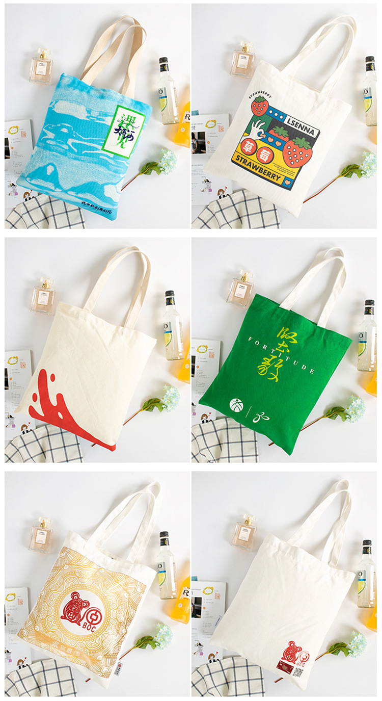 Fashionable printed canvas bags, custom-made hand-held shopping bags, eco-friendly advertisements, drawstring double-shoulder backpacks, cotton bags pic 14