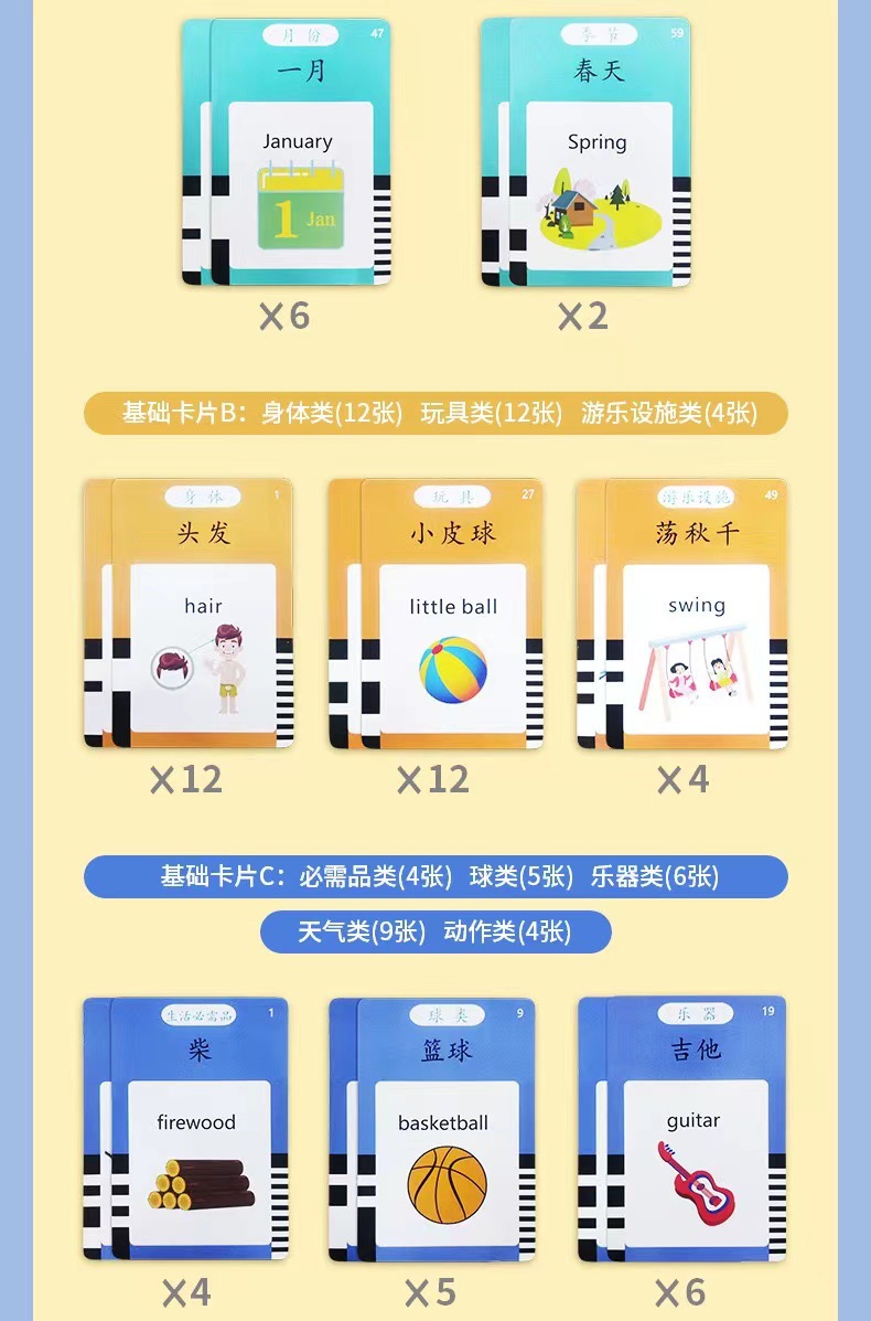 Educational early education card machine for children 1-3-6 years old bilingual Chinese and English enlightenment cognition and character recognition card learning machine toy pic 17