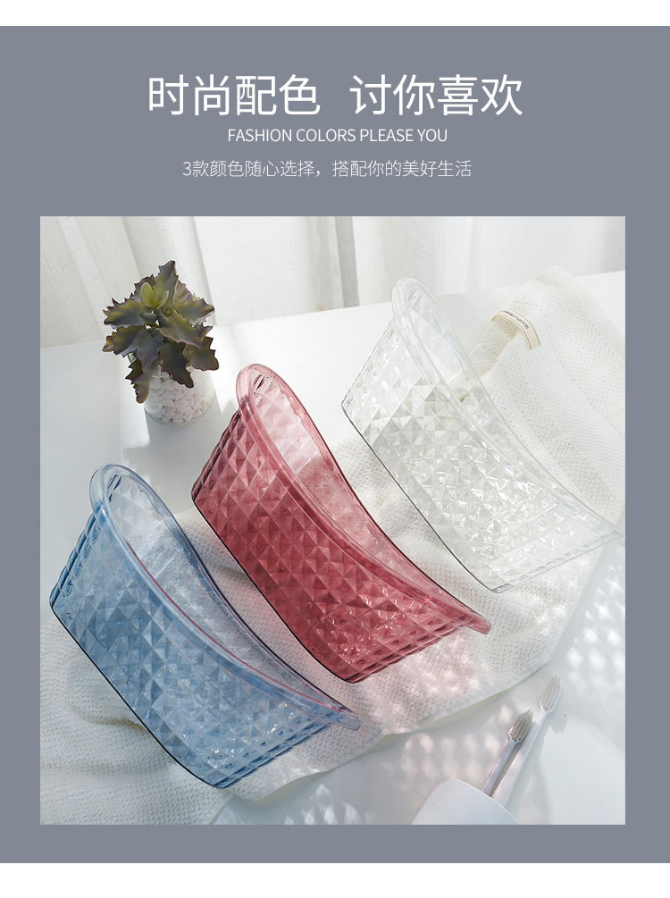 Plastic storage baskets, bathroom, cosmetics storage baskets, kitchen tabletop, transparent bathtub storage boxes pic 6