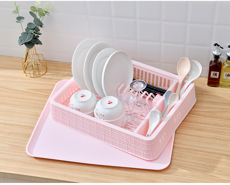 Wholesale plastic kitchen bowl and dish draining storage rack, draining basin storage box, storage rack for kitchen pic 11