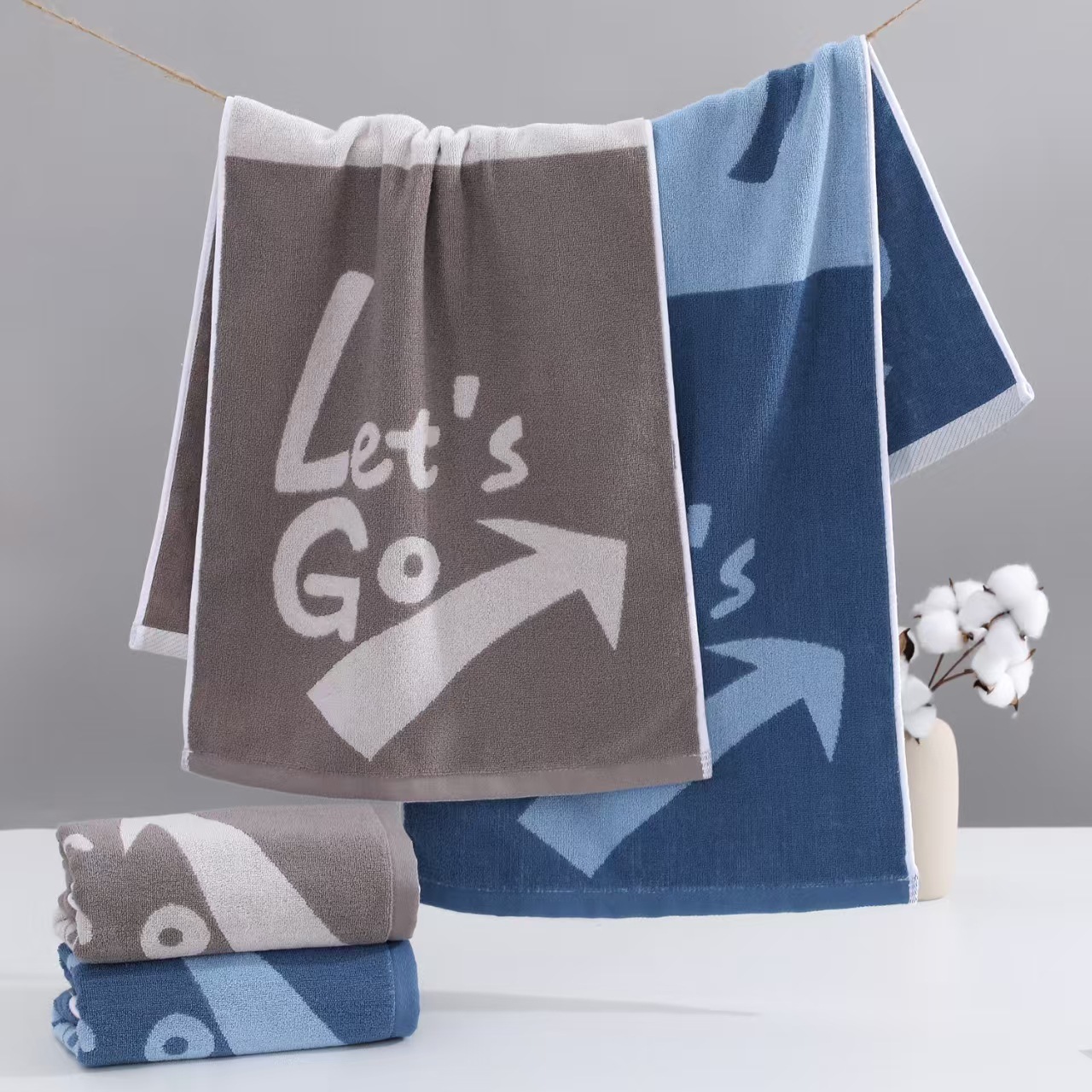 Wholesale of all-cotton household absorbent pure cotton Gao Yang face towels, thickened and soft adult bath towels for both men and women pic 22