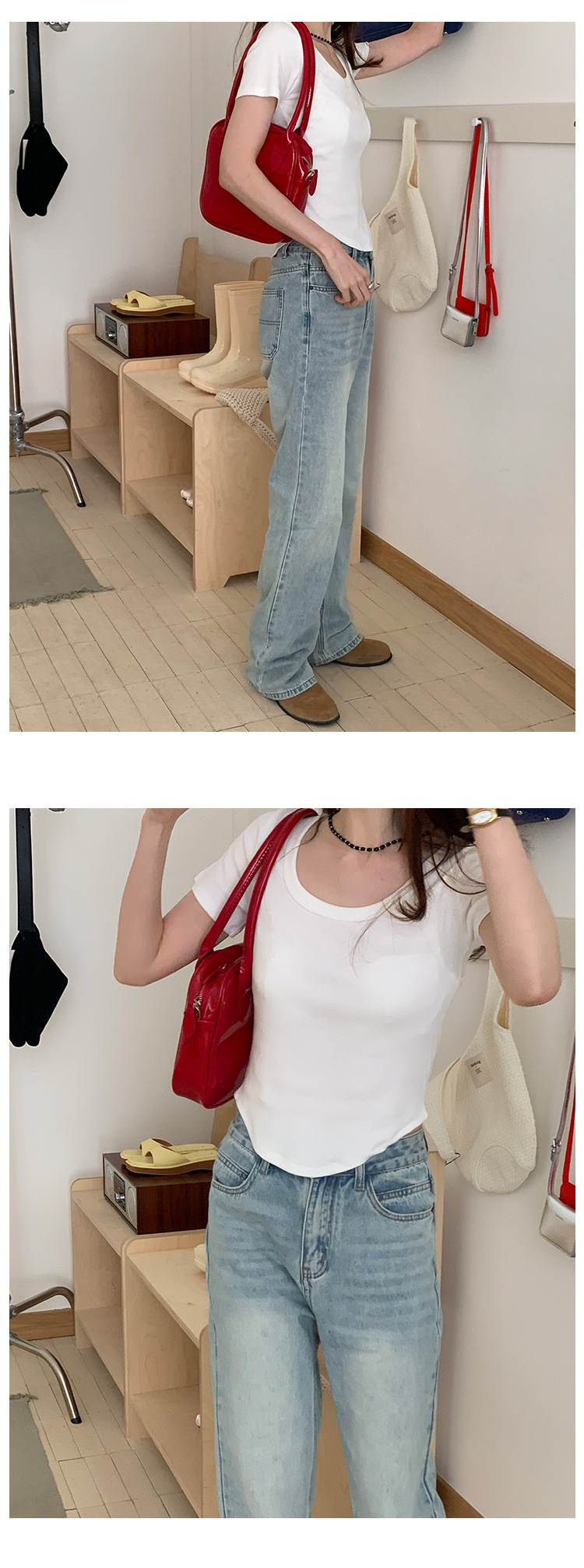 复古直筒牛仔裤女春季2025新款韩系风高腰显瘦百搭洗水休闲长裤详情30