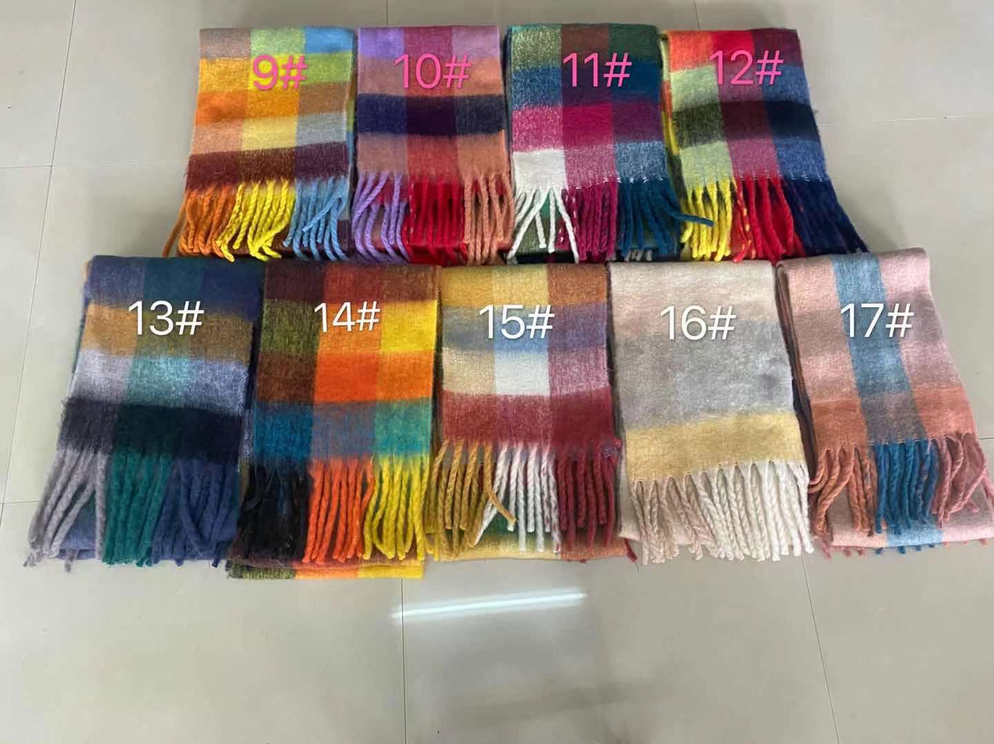 圈圈纱彩色AC格子围巾女冬季加厚保暖仿马海毛粗须仿羊绒披肩外贸详情51