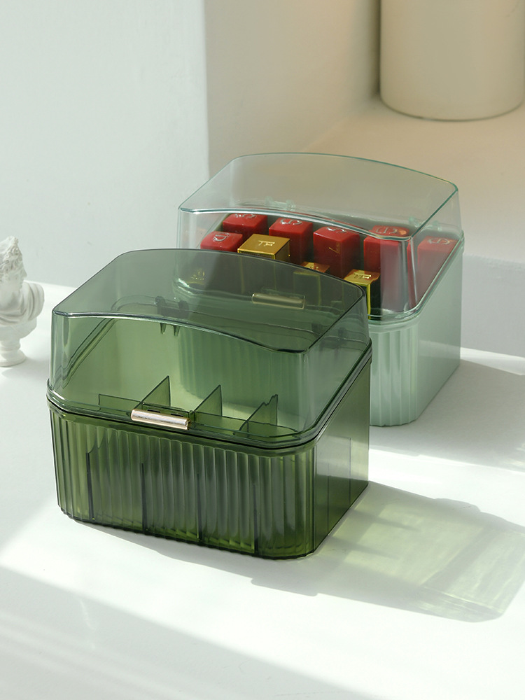 跨境好物梳妆台带盖轻奢高颜值通明口红收纳盒首饰整理箱厂家直销详情11