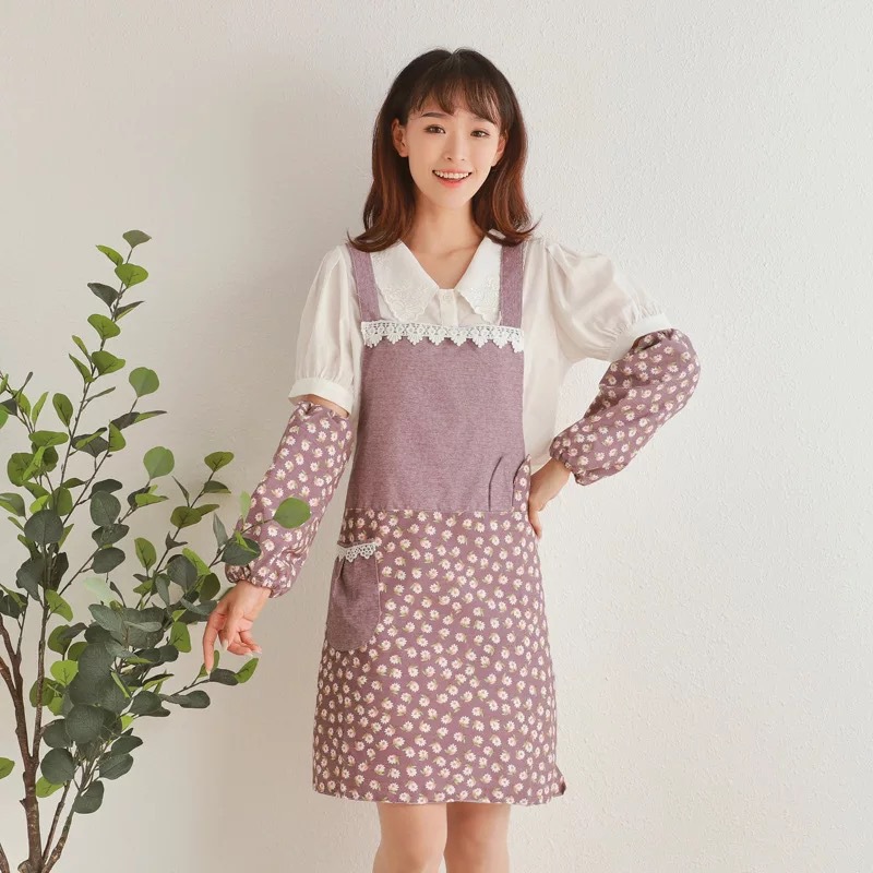 围裙韩版时尚新款双层防水防油防污奶茶店美容院女家务整洁围裙详情5