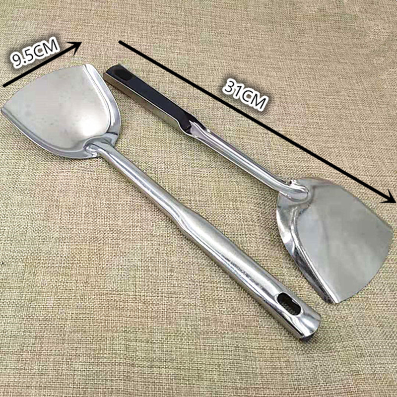 Thickened stainless steel cooking spatula, stir-frying spatula, large rice spoon, thickened long-handled rice spoon, 2-yuan supply pic 8