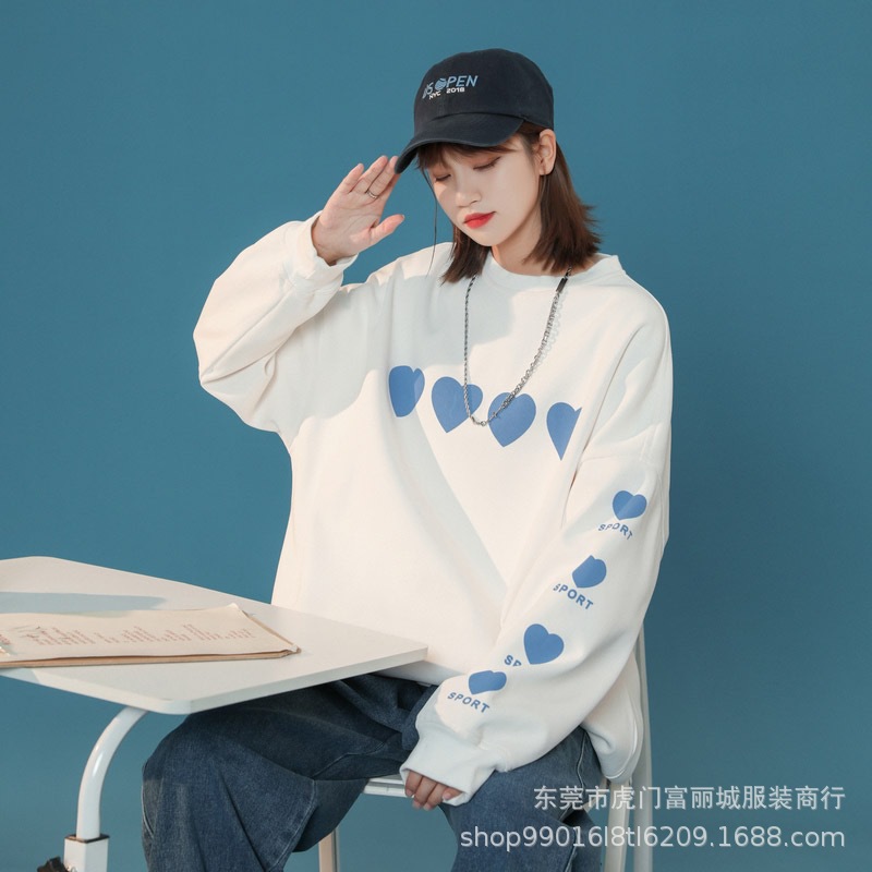 新款女士卫衣2023春季韩版设计感时尚小众圆领宽松女装休闲上衣详情36