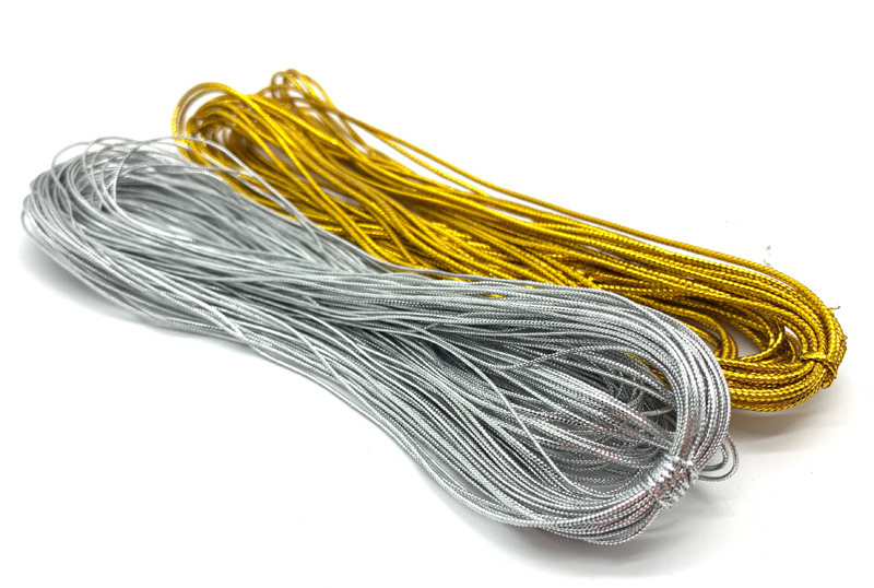 Gold and silver wire tag rope, 8-strand round elastic wire, gold wire tag rope, core-wrapped elastic rope, diy handmade jewelry rope in stock pic 30