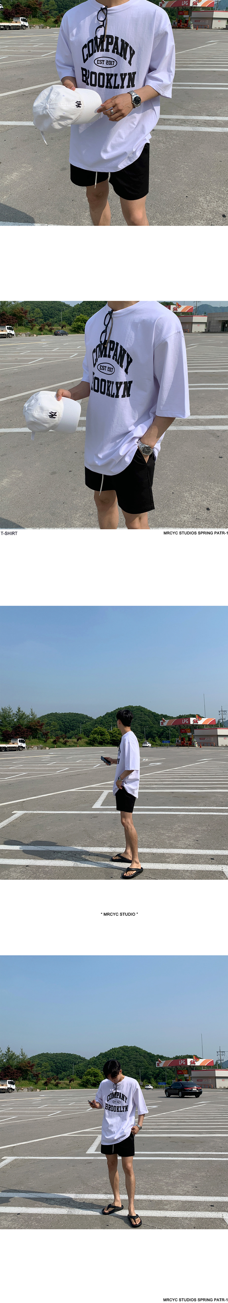 MYQ克莱因蓝短袖T恤男款夏季韩版潮流字母发泡印花纯棉半袖体恤详情8