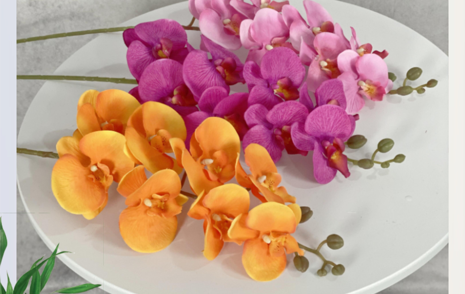 8头显纹桃皮绒蝴蝶兰仿真花婚庆插花家居装饰客厅摆件跨境厂家详情2