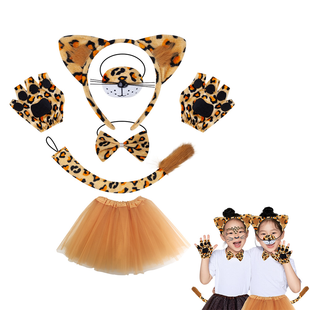 Children perform headwear, small leopard animal headbands, while adults act as party props, headbands and cute headbands pic 2