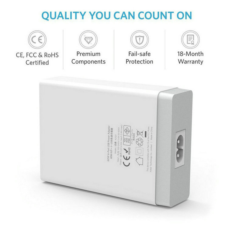 Factory wholesale 6USB travel chargers, multi-port mobile phone chargers, 6 ports of 10A fast charging heads for British, European and American standards pic 12