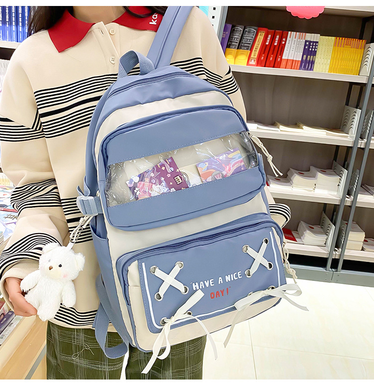 New student schoolbag, Japanese-style cute and fresh girl backpack, large capacity for junior high school students, trendy backpack for primary school boys pic 18
