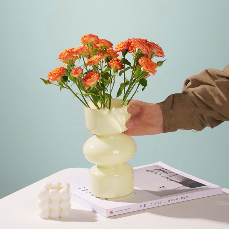 European retro glass vases, personalized and creative living room and office water-grown flower arrangement containers, decorative handicrafts pic 13