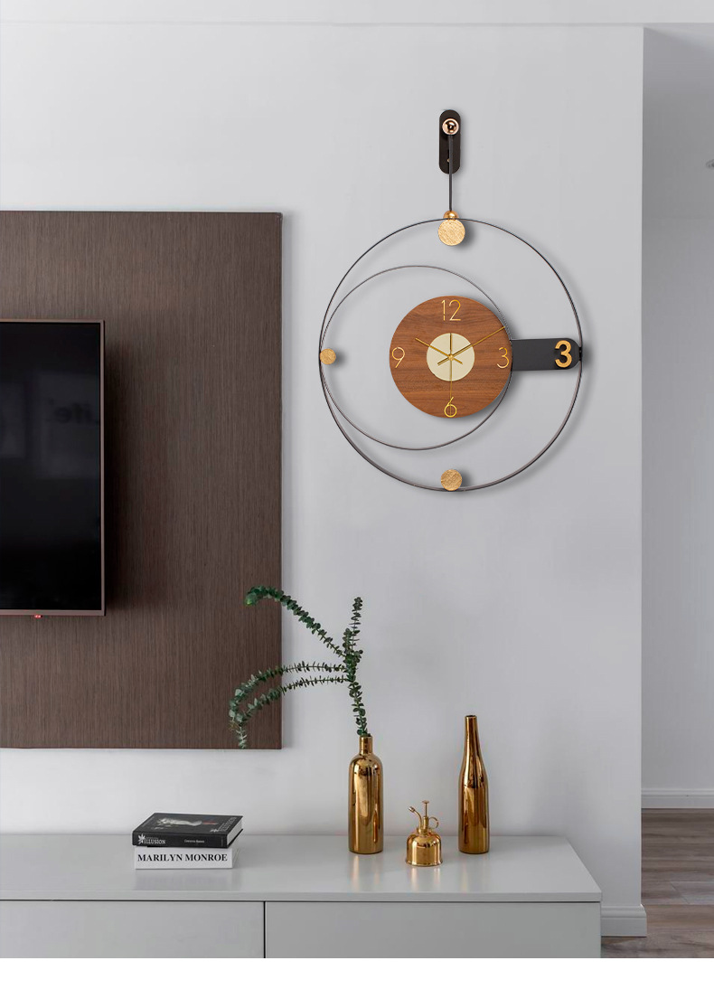 Fuxiao decoración del hogar luz nórdica relojes de pared de lujo para la sala de estar influencers para el hogar relojes de comedor modernos relojes de pared creativos relojes de pared pic 7