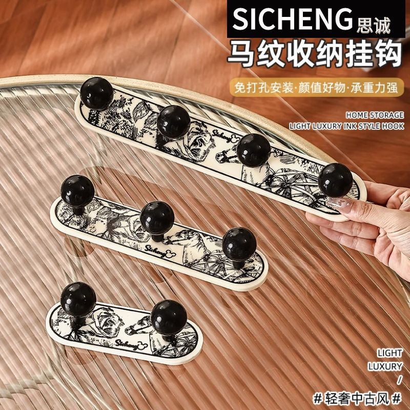 挂衣钩壁挂衣帽架免打孔门后挂钩置物架强力承重免钉无痕衣帽钩子详情3