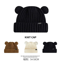 Japanese-style sweet and cute bear hat, winter Korean-style face-enhancing small knitted hat, thickened warm ear-protecting woolen hat for women pic 45