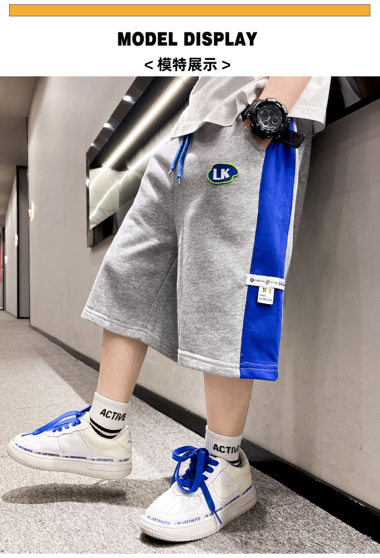 The 2022 new summer loose and stylish cotton capri shorts for boys are a trend of casual summer pants for middle-aged children pic 25