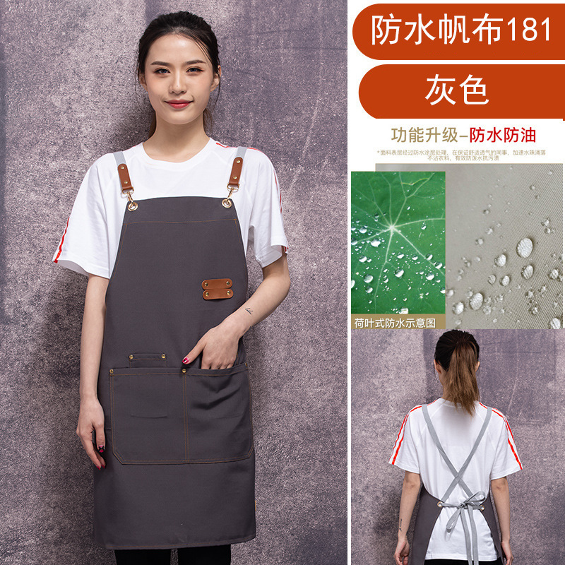 The new waterproof canvas apron, a modern and simple work uniform apron, can be printed with logos. The apron is available for wholesale and consignment pic 11