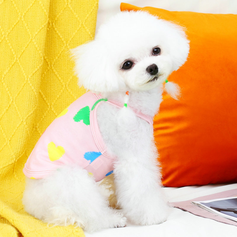 2023新款爱心背心 狗狗衣服 泰迪法斗专用 柔软有弹性棉面布 春夏季宠物服 毛绒玩具赠品详情4
