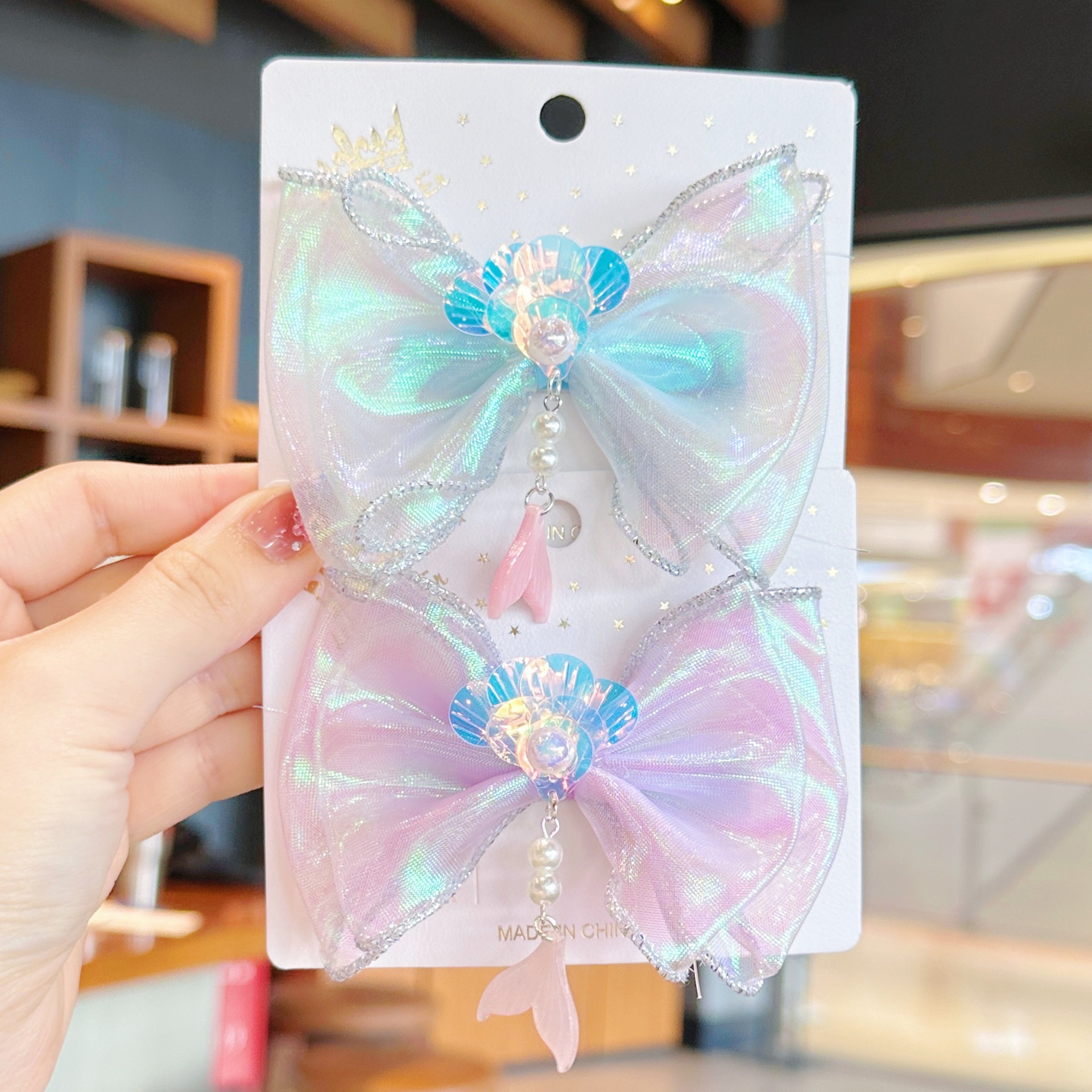 儿童日系 国潮系列精致鱼尾压夹可爱少女甜美超仙鸭嘴夹网红儿童发夹发饰详情13