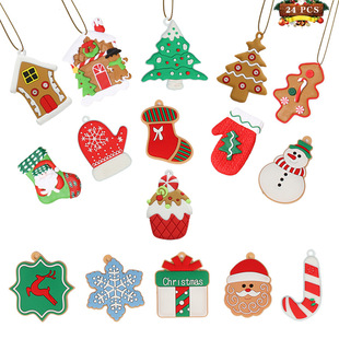 跨境专供新款姜饼人圣诞树挂饰 十二款厂家直销 圣诞场景布置挂件详情3